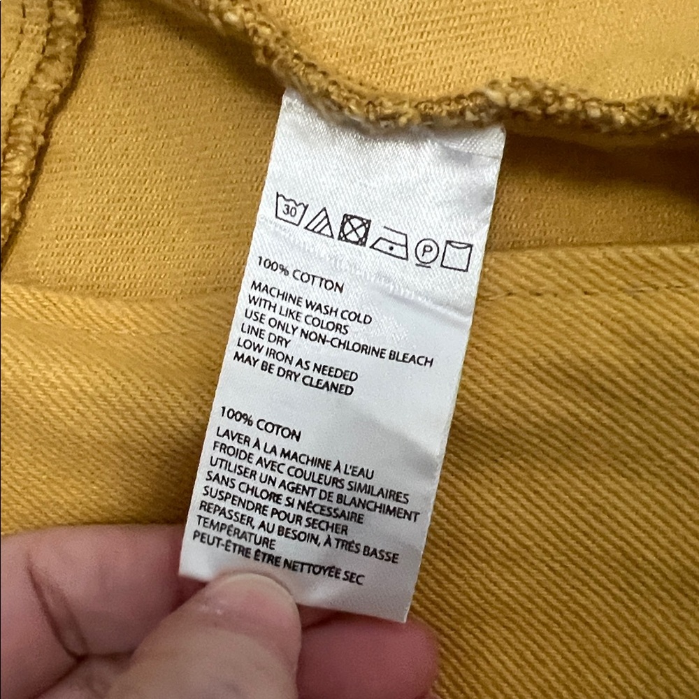 Urban Outfitters Denim Faux Button Front Jumpsuit Yellow Size XS - Picture 9 of 9